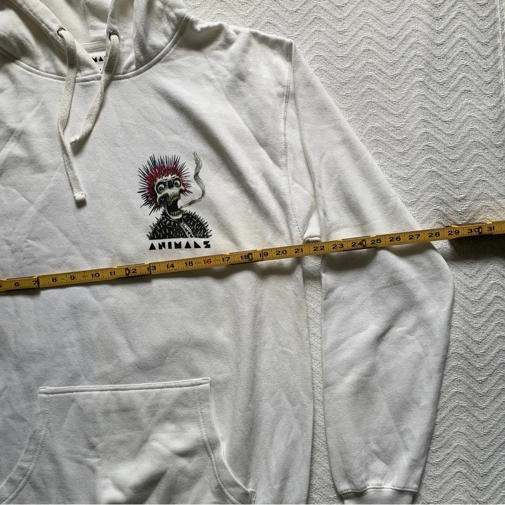 Animals Magazine Punk Skull Smoking Hardcore‎ Music Skater Size M Hoodie Grunge